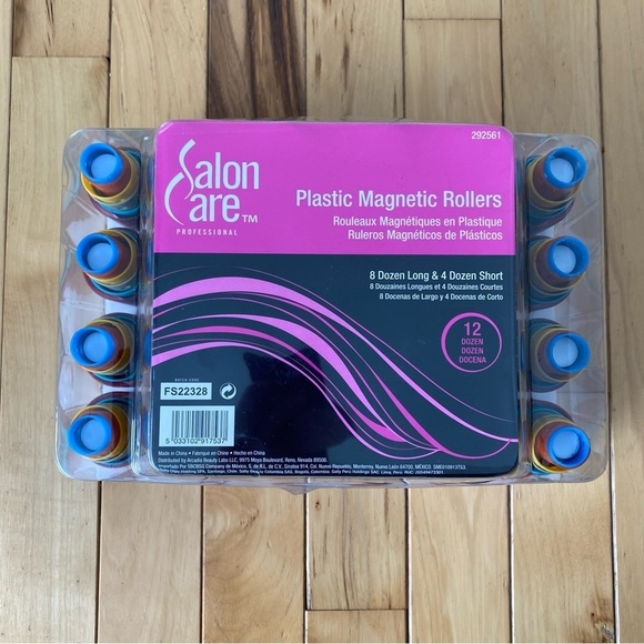 NEW Salon Care Plastic Magnetic Rollers Assorted 144 Set - Picture 1 of 4